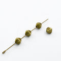 Brass Rhombus Metal Beads 4-9mm Wrinkle Striped 100pcs 3
