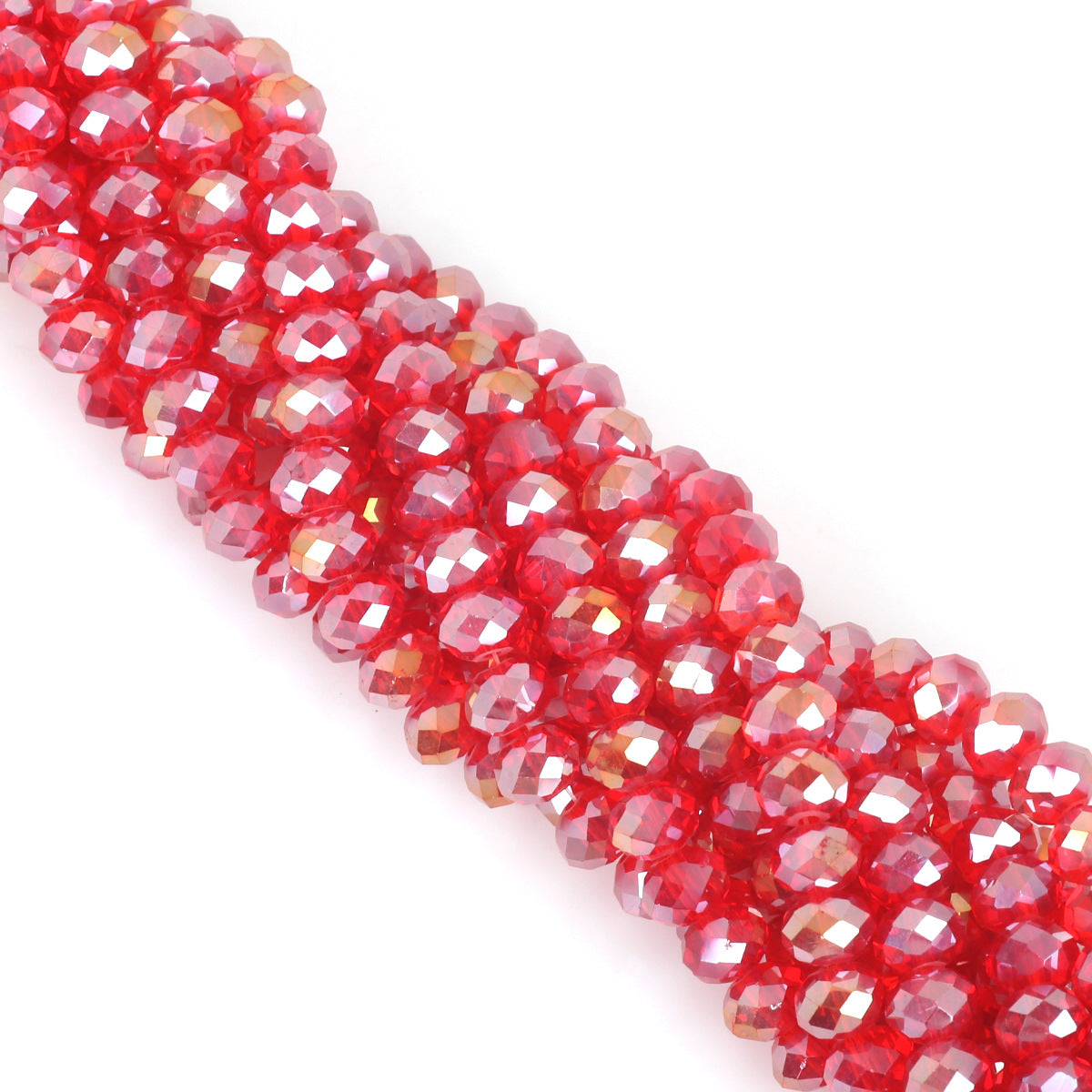 Glass Faceted Spacer Beads 8mm Iridescent Plating 7