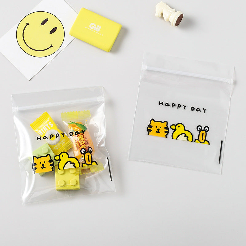 Zip Lock Bags HDPE Plastic Cartoon Animal Print 10x12cm 10pcs 4