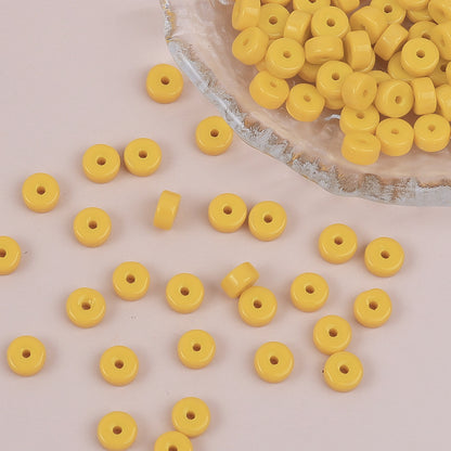 Glass Cylindrical Spacer Beads 6mm Mini 100pcs 8