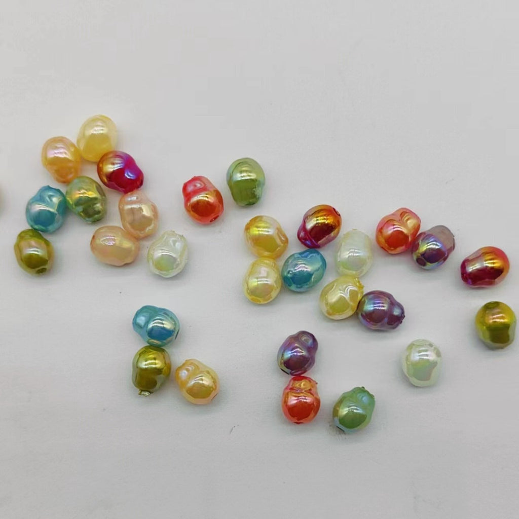 Plating Colorful Imitation Pearl Acrylic Beads 8mm 100pcs 3