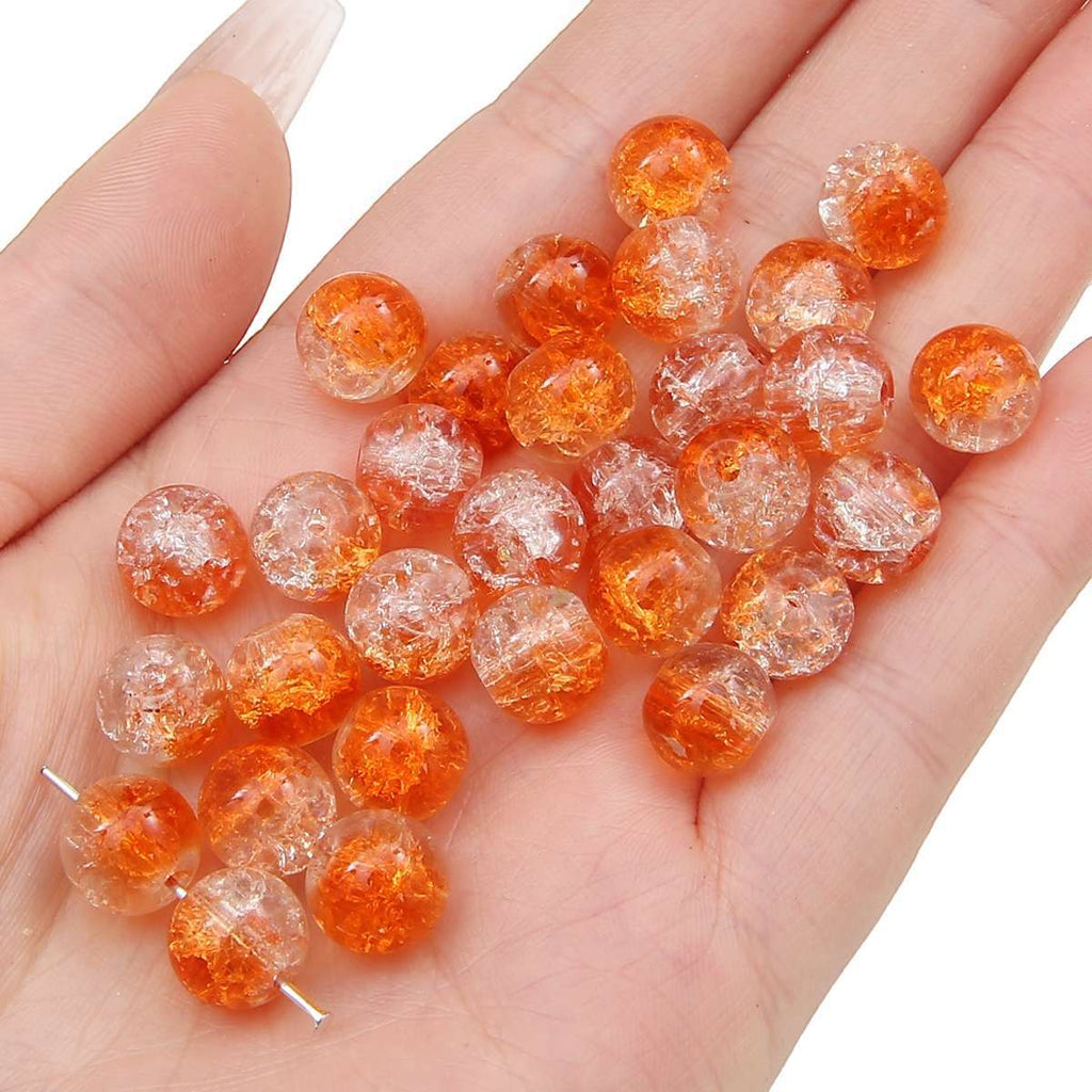 Crackle Round Glass Beads 10mm Assorted Colors 40pcs 28
