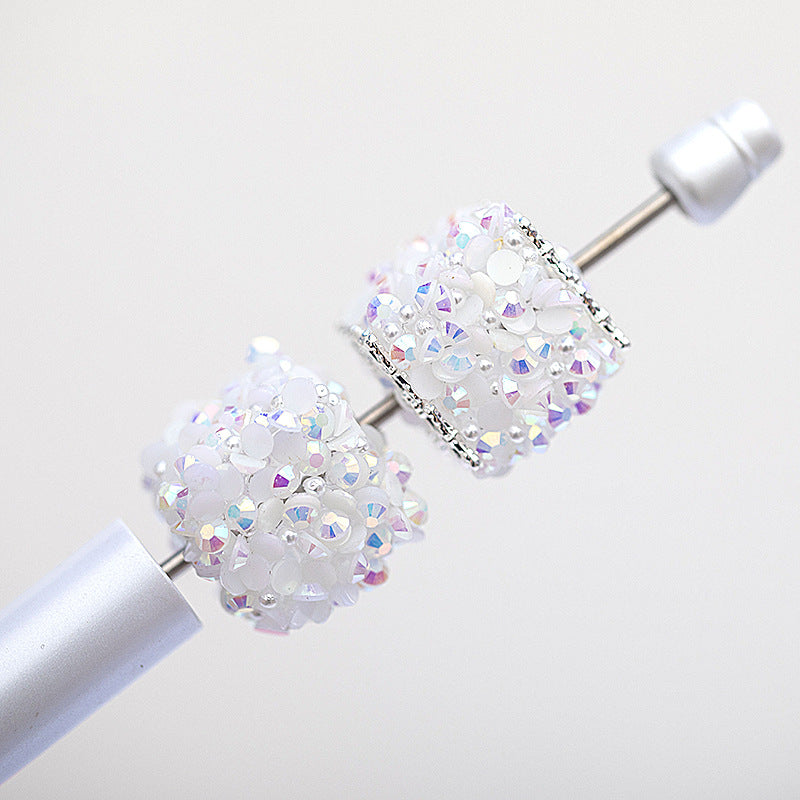 Square Rhinestone Beads 18mm Pearl Resin Acrylic Cube 10pcs 7