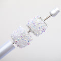 Square Rhinestone Beads 18mm Pearl Resin Acrylic Cube 10pcs 7
