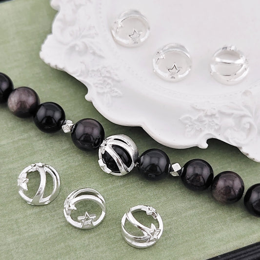 Shooting Star Metal Bead Frames 12mm Hollow Zinc Alloy 20pcs 2