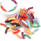 Curved Tube Acrylic Beads 32mm Translucent Mixed Colors 40pcs 4