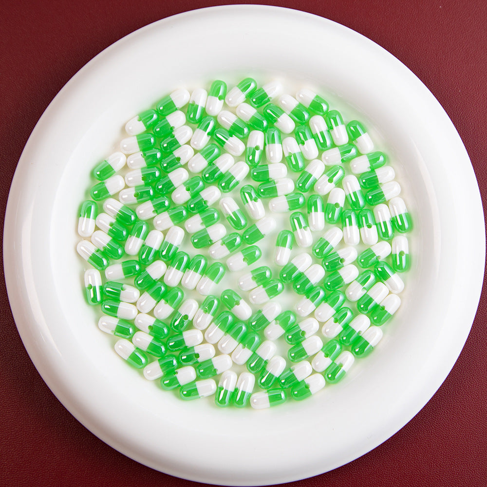 Plating Capsule Resin Beads 12mm Glossy Two Tone 20pcs 10