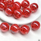 Shimmer Star Pattern Resin Round Beads 16mm Pink 10pcs 7