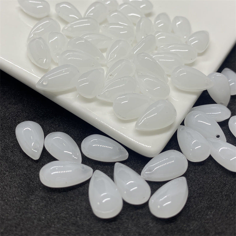Czech Glass Beads Teardrop 8mm 14mm Glossy Purple Pink Iridescent 100pcs 5