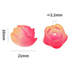 Matte Gradient Lotus Acrylic Beads 21mm 3D Floral Design 50pcs 3