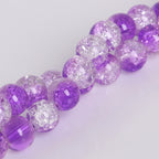 Crackle Round Glass Beads 8mm Glossy Fractured Texture Mixed Colors 50pcs 4