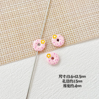 Donut Metal Beads 13mm Painted Enamel Pastel 10pcs 4