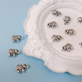 Elephant Metal Beads 12x8.2mm Vintage Silver Tone 20pcs