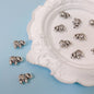 Elephant Metal Beads 12x8.2mm Vintage Silver Tone 20pcs
