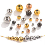 Stainless Steel Round Metal Beads 3-8mm Smooth Finish 50pcs