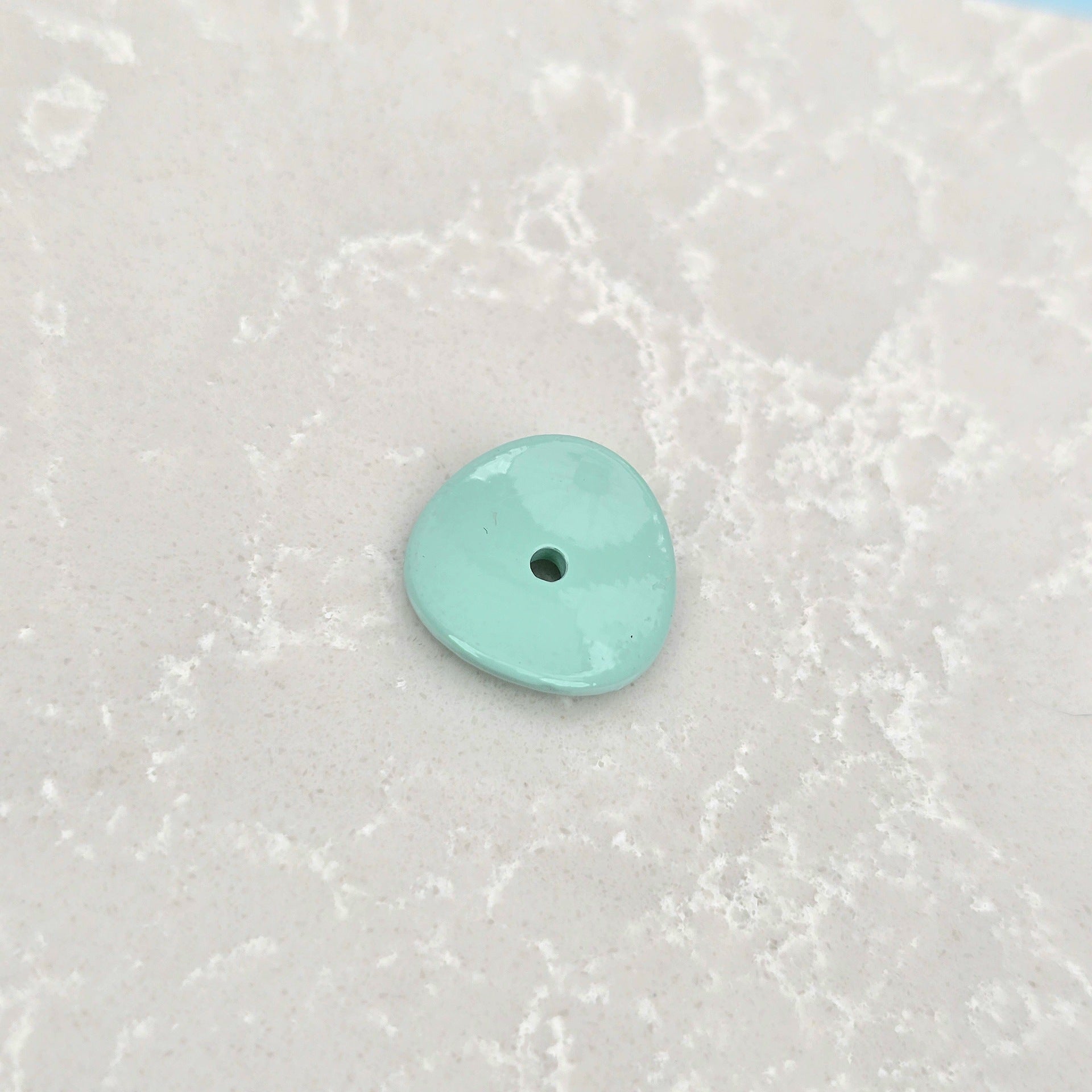 Acrylic Potato Chips Spacer Beads 14mm Baking Painted 20pcs 17