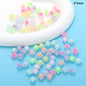 Transparent Flower Acrylic Beads Candy Color Mixed Shapes 100pcs 14