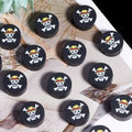 Flat Clay Beads 10mm Black Skull Crossbones Design 200pcs