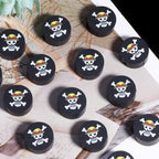 Flat Clay Beads 10mm Black Skull Crossbones Design 200pcs