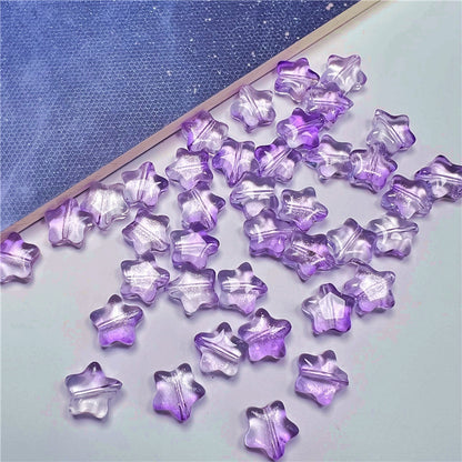 Small Star Czech Glass Beads 8mm Translucent Gold Flecked 50pcs 30