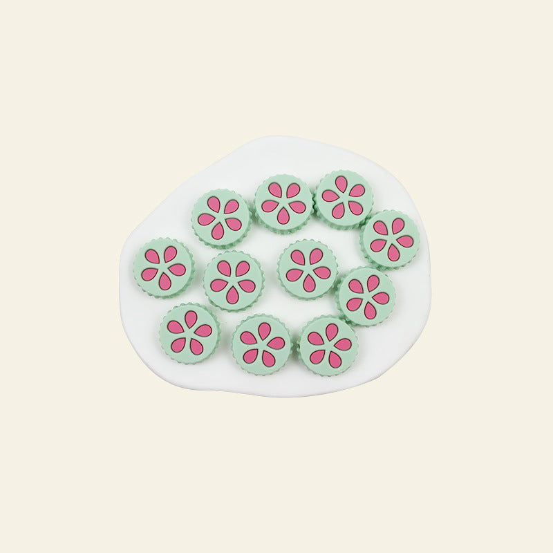Silicone Focal Beads Petal Cookies Floral Cut Out Design 20pcs 6
