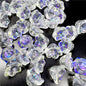 Czech Glass Beads Flower 12mm Iridescent Crystal Clear 50pcs
