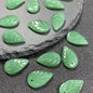 Czech Glass Beads Leaf 18mm Imitation Jade Translucent Green 50pcs 2