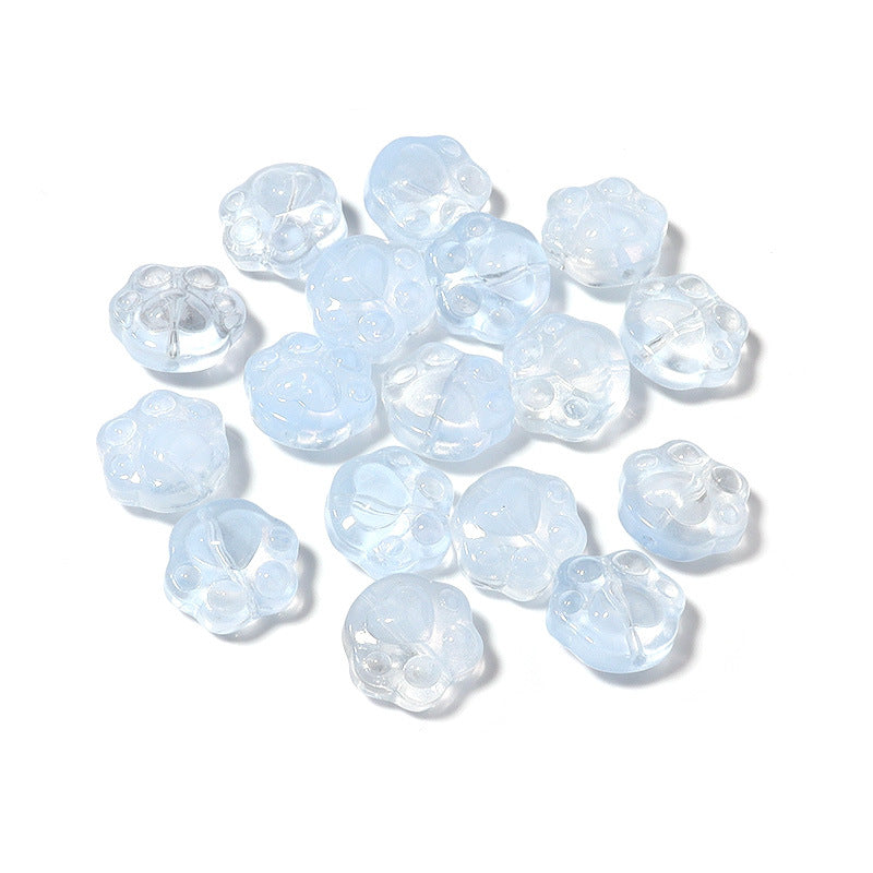 Bear Paw Transparent Glass Beads 14x15mm Assorted Colors 20pcs 12