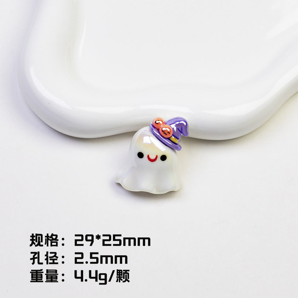Plating Halloween Elf Resin Beads Glossy Detailed Charms 20pcs 6
