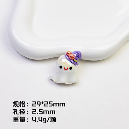 Plating Halloween Elf Resin Beads Glossy Detailed Charms 20pcs 6