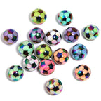 Plating Round Acrylic Beads 16mm UV Soccer Design 50pcs 5