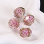 Faceted Flower Glass Beads 10mm Turquoise Painted 10pcs 8