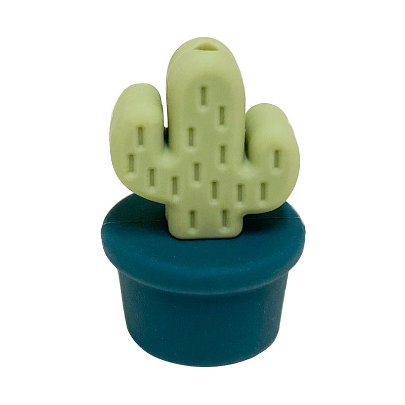 Silicone 3D Focal Beads Flowerpot Cactus Textured Vibrant Pots 20pcs 19