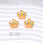 Amber Plating Star Resin Beads 21mm Shiny Googly Eyes 10pcs 2