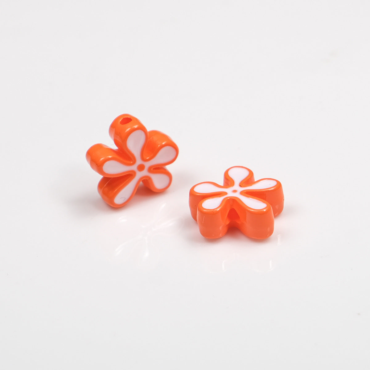 Irregular Sponge Flower Acrylic Beads 14mm Glossy Colorful 50pcs 18