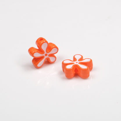Irregular Sponge Flower Acrylic Beads 14mm Glossy Colorful 50pcs 18
