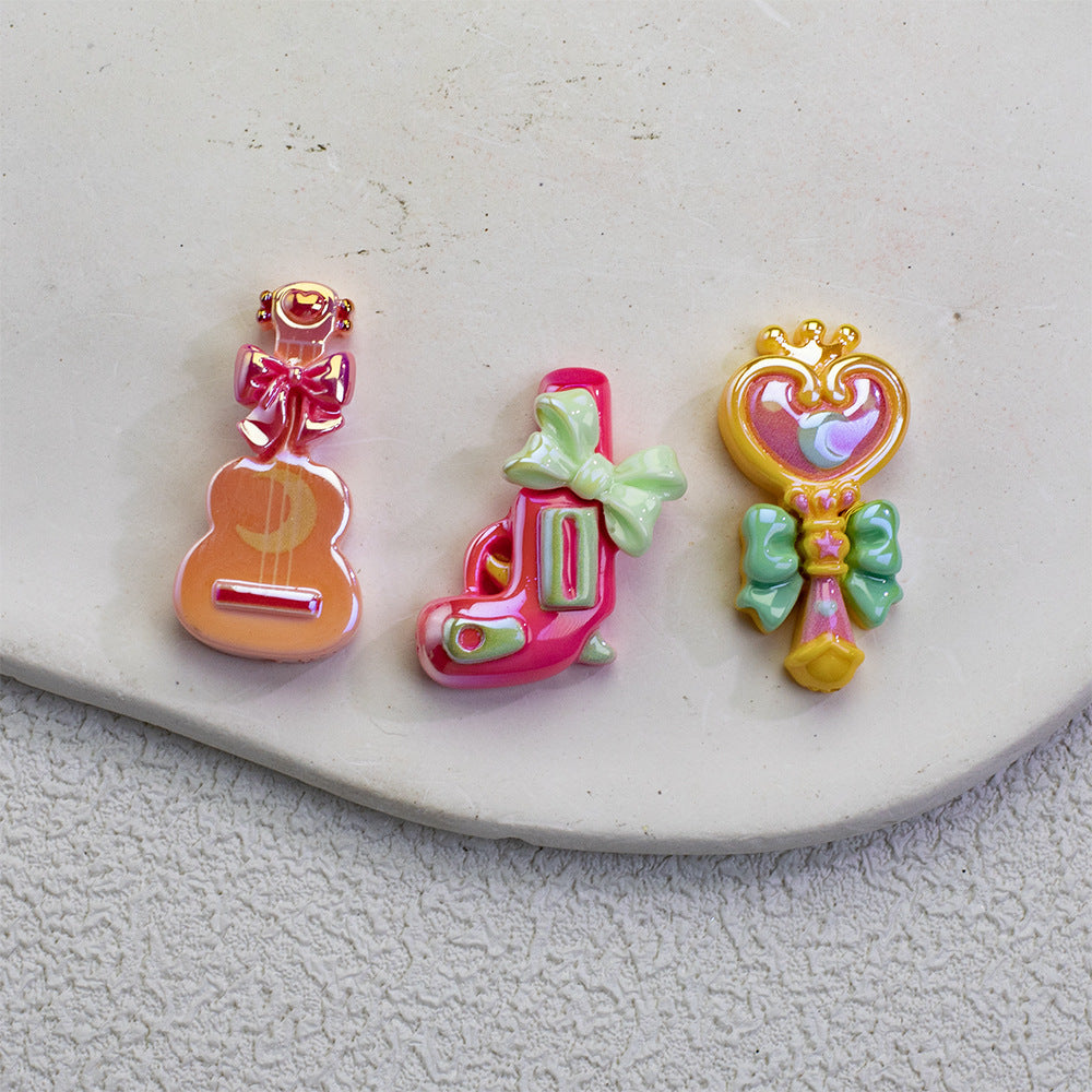 Plating Resin Beads Sailor Moon Series Glossy Magic Motif 20pcs 3