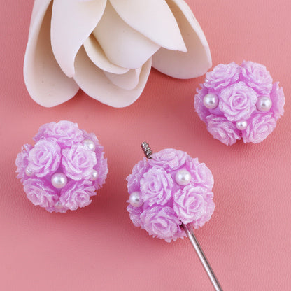 Flower Cluster Clay Beads 20mm Gradient Rose Pearly Pastel 10pcs 9