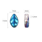 Czech Glass Leaves Glass Beads 7x11mm Electroplated 50pcs 2