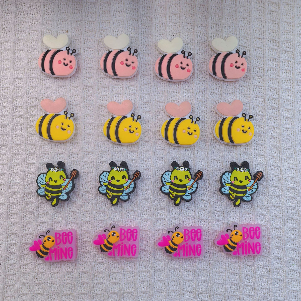 Silicone Focal Beads Small Bees Smiling Faces With Text Bee Mine 20pcs 2