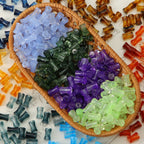 Vintage Gradient Ramp Acrylic Tube Beads 7x12mm Jewel Tone 10pcs