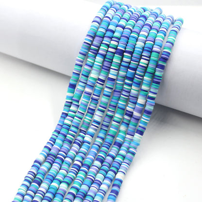 Flat Disc Clay Beads 6mm Colorful Matte Polymer 10strands 44