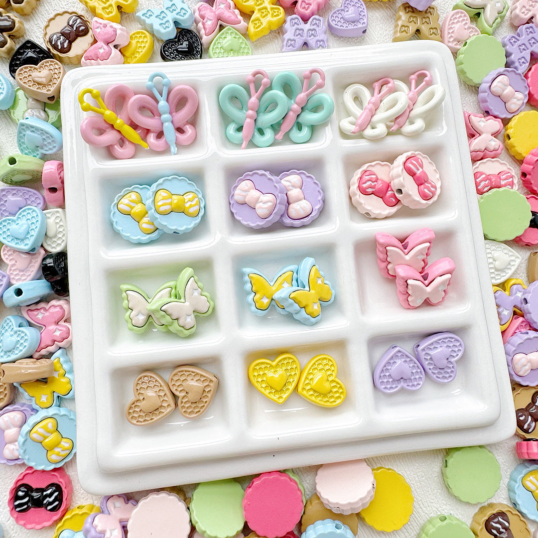 Butterfly Painted Metal Beads Decorative Alloy 10pcs