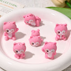 3D Pink Kitten Resin Beads 31mm Playful Textured Design 10pcs 4