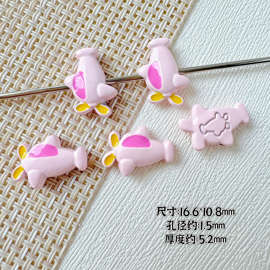 Car and Plane Metal Beads 8mm 16mm Baking Painted Alloy 20pcs 17