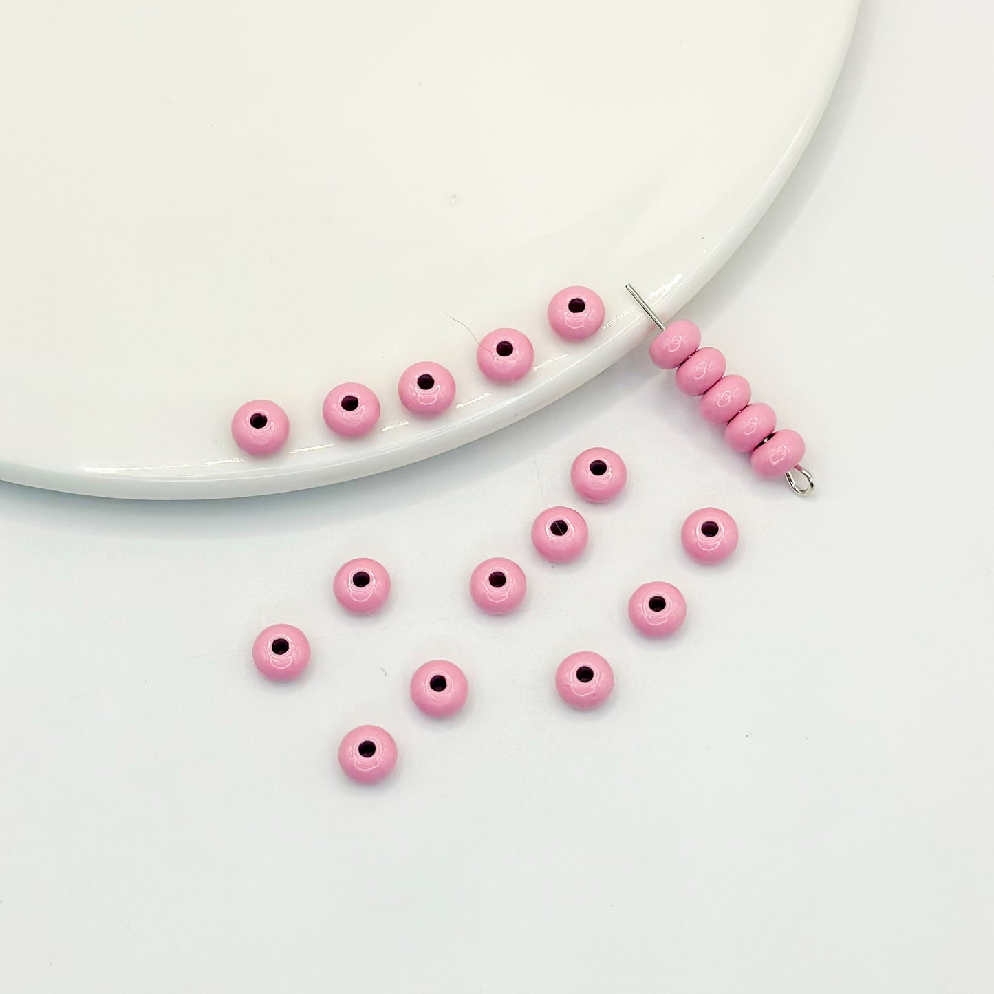 Alloy Spacer Beads 6mm Colorful Baking Painted 50pcs 8