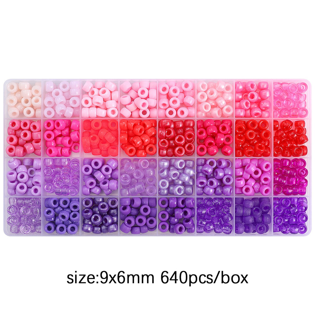 Acrylic Pony Beads 9mm Glossy 32 Colors 640pcs 6