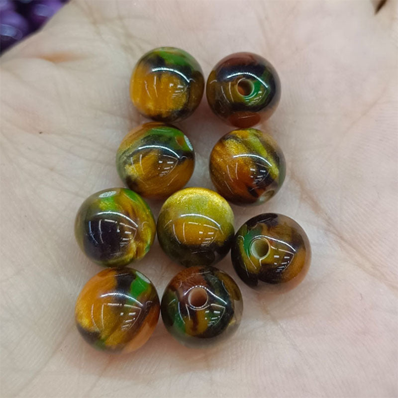 Gradient Resin Beads 16mm Round Dark Ocean Colors Glossy 20pcs 25