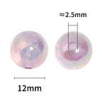 Transparent Round Acrylic Beads 12mm Powder Glitter Glow In The Dark 100pcs 3