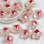 Glitter Rose Star Resin Beads 22mm Sparkle Mixed Colors 10pcs 7